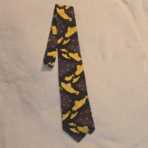 Stylish Yellow and Black Patterned Men's Tie